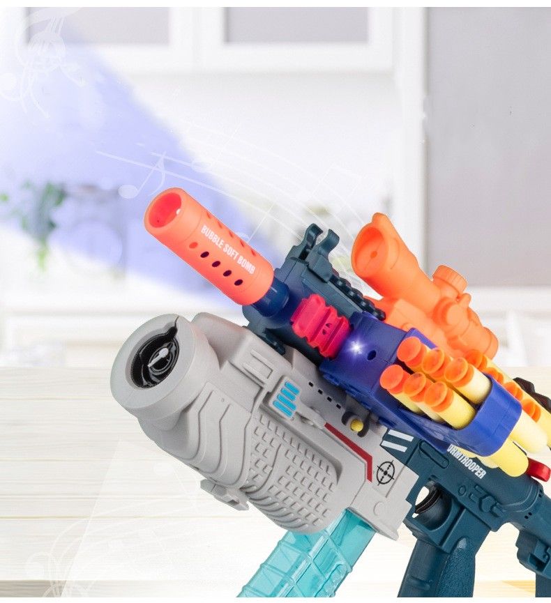 Chow Dudu Bubble Toy GD66-7 3-in-1 Bubble Gun nwere ike ịmalite mgbo dị nro na karama abụọ afụ mmiri ihe egwuregwu ụmụaka (3)