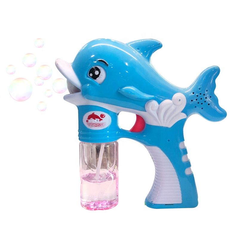 Chow Dudu Bubble Toy GF6210 Electric Dolphin Bubble Gun nga adunay Kahayag ug Musika (2)