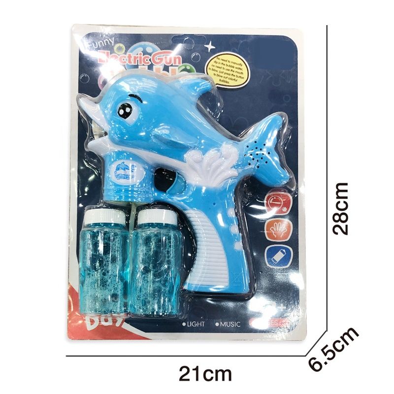 Chow Dudu Bubble Toy GF6210 Electric Dolphin Gelembung Gun sareng Lampu & Musik (4)