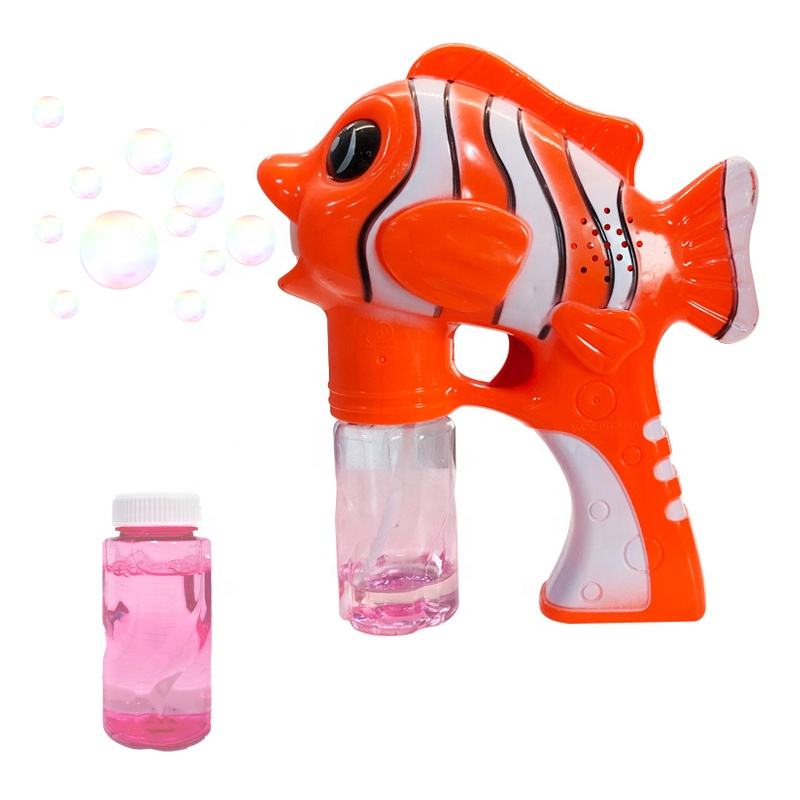 Chow Dudu Bubble Toy GF6214 Elektrisk Clown Fish Bubble Gun med lys og musik (1)