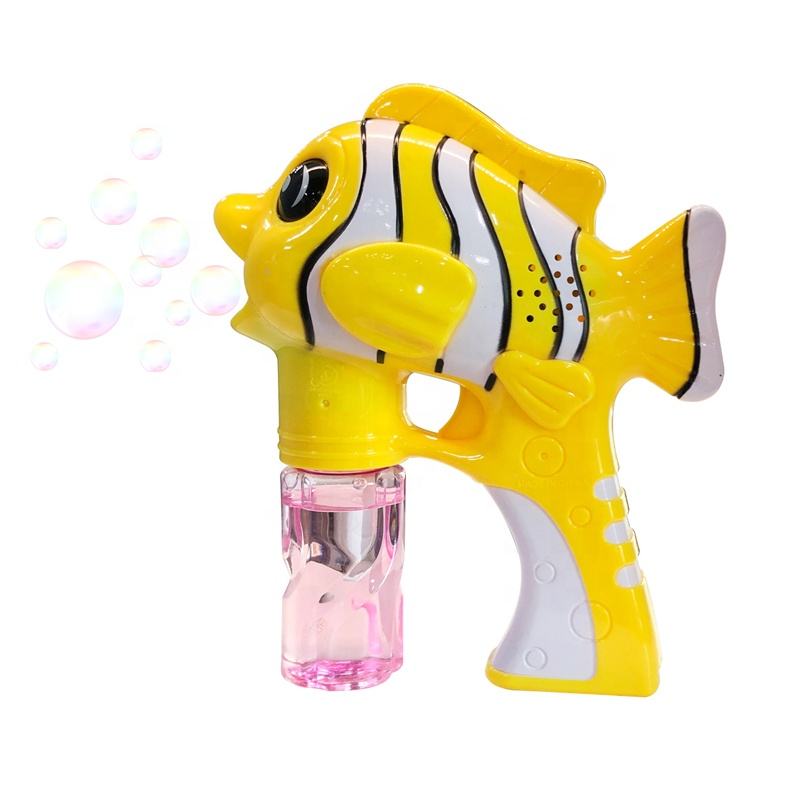 Chow Dudu Bubble Toy GF6214 Electric Clown Fish Gelembung Gun sareng Lampu & Musik (3)