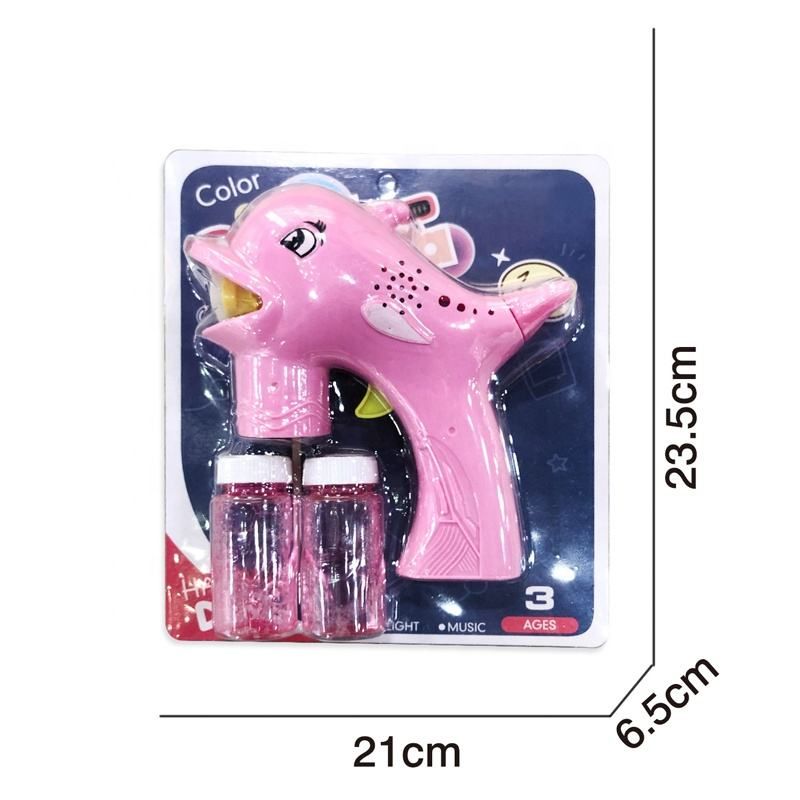 Chow Dudu Bubble Toy GF6235 Pistola de bolha de golfinho elétrica com luz e música (2)