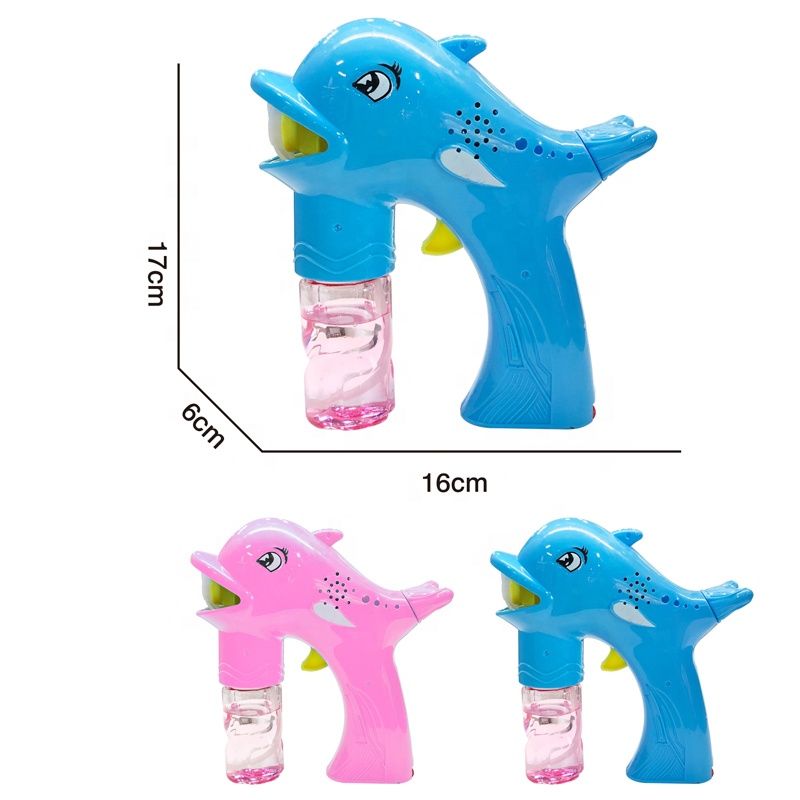 Chow Dudu Bubble Toy GF6235 Electric Dolphin Bubble Gun tare da Haske & Kiɗa (3)