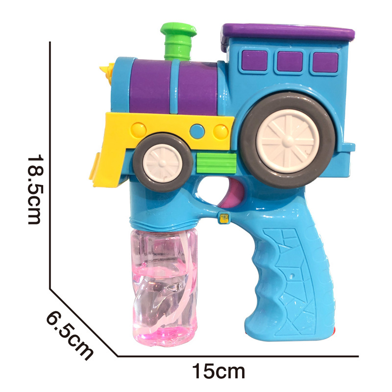 Chow Dudu Bubble Toy GF6260 Electric Locomotive Bubble Gun e nang le Leseli le 'Mino (1)