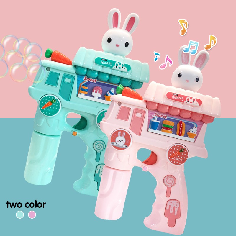 Chow Dudu Bubble Toy GF6278 Electric Rabbit Dessert Mobil Gelembung Gun dengan Lampu & Musik (2)