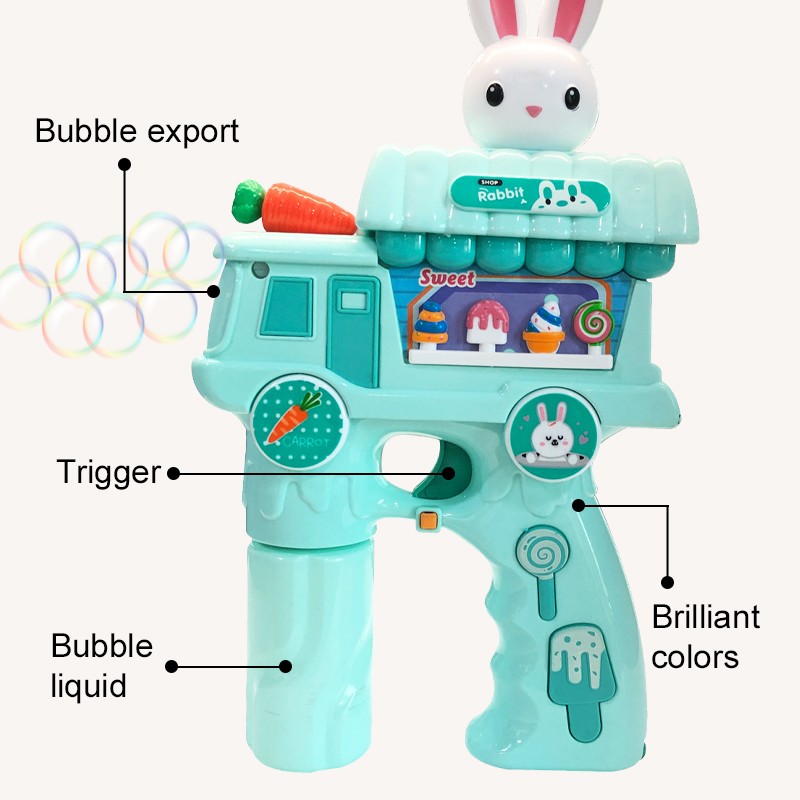 Chow Dudu Bubble Toy GF6278 Electric Rabbit Dessert Car Bubble Gun e nang le Leseli & 'Mino (3)