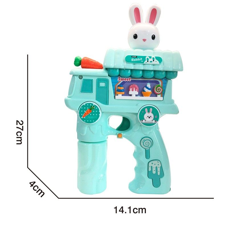 Chow Dudu Bubble Toy GF6278 Electric Rabbit Dessert Car Bubble Gun nga adunay Kahayag ug Musika (4)