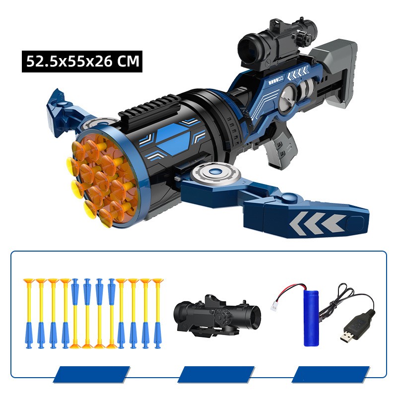 Chow Dudu Shooting Game Soft Bullet Gun 12 Bursts of Electric Crossbow (1)