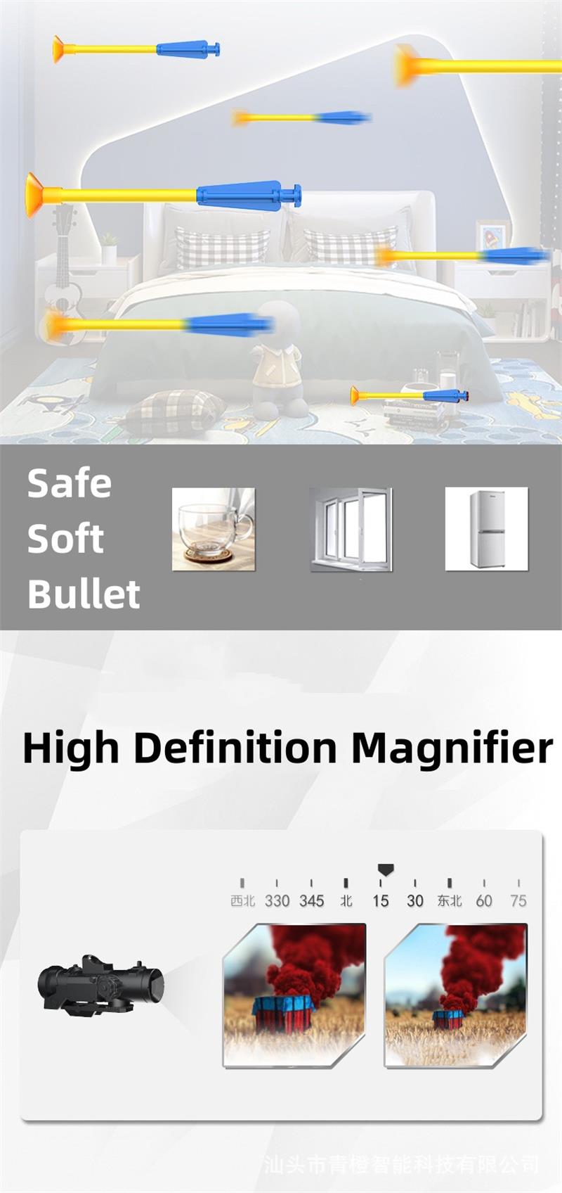 Chow Dudu Jeu de tir Pistolet à balles souples 12 rafales d'arbalète électrique (2)