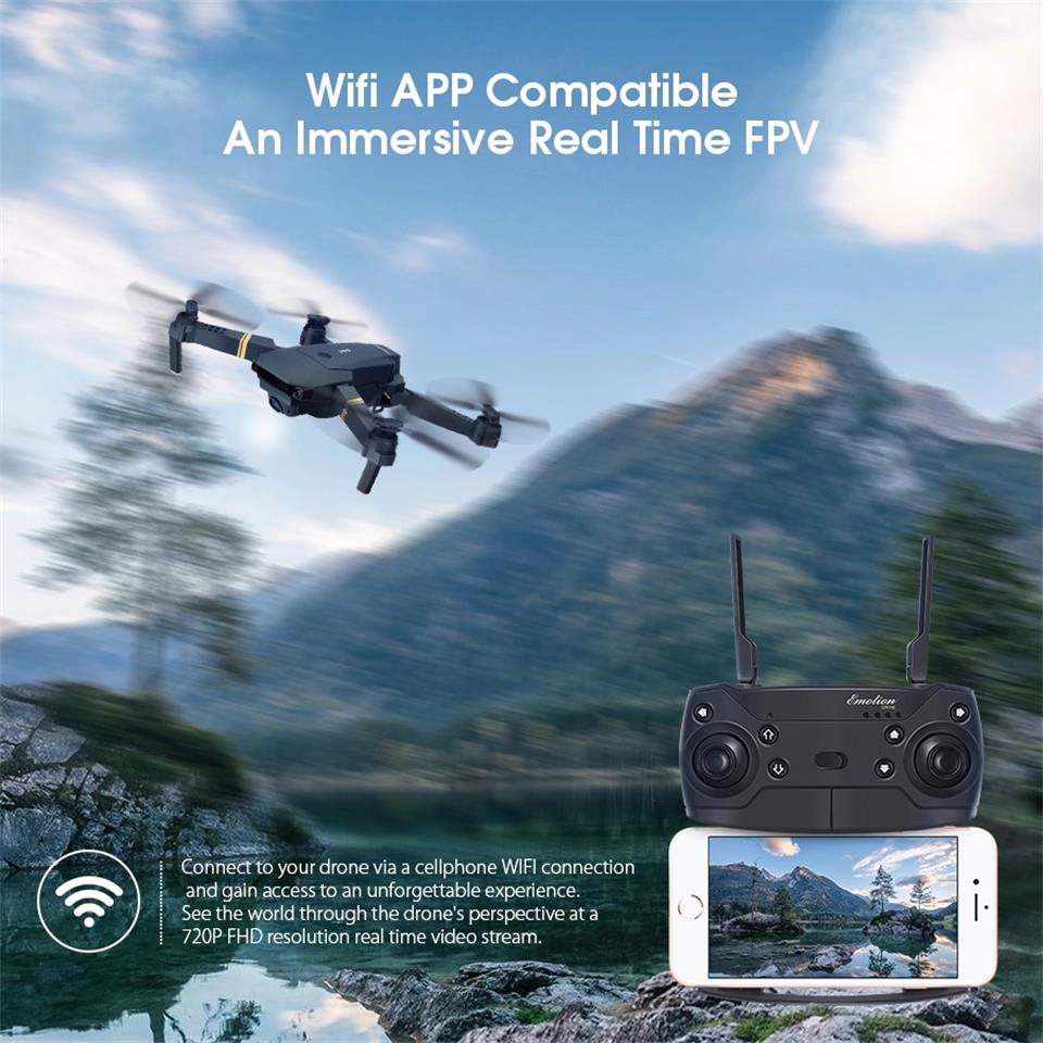 GLOBAL DRONE GD58 Faltbare Selfie-Taschen-RC-WIFI-Drohne mit 4K-Kamera vs. E58 (2)