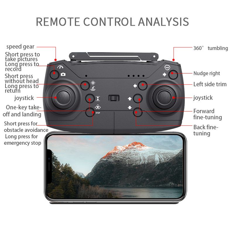 DRONE A-AO GD89 Pro Plus Karekau RC WIFI Drone me te Aukati Arai 5-Taha (16)