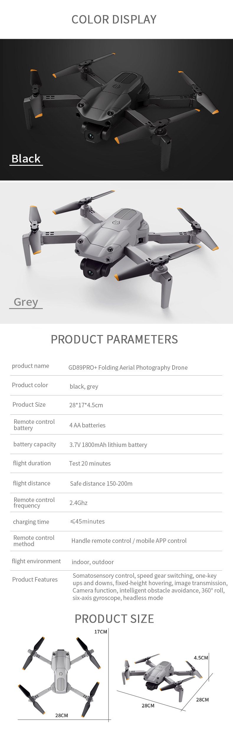 GLOBAL DRONE GD89 Pro Plus Foldable RC WIFI Drone ine 5-Side Zvipingamupinyi Dziviriro (17)