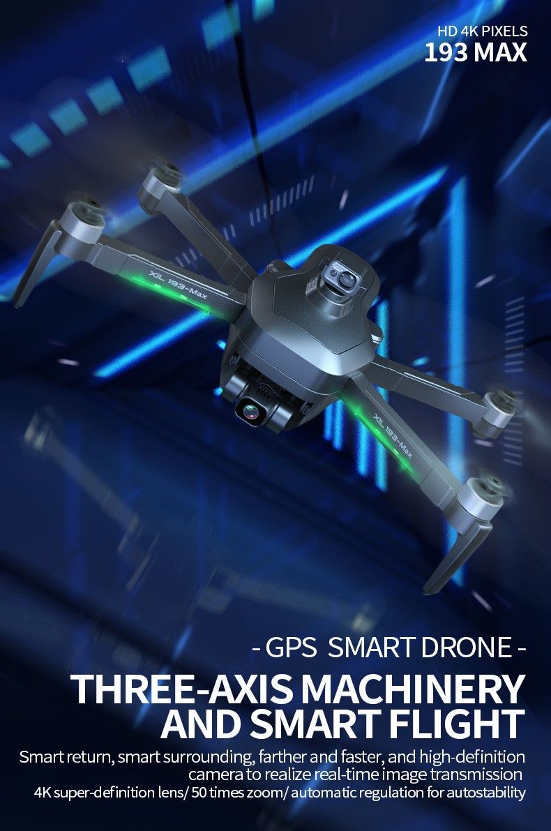 Global Drone 193 Max GPS Drone без четкички со сензор за избегнување пречки (1)