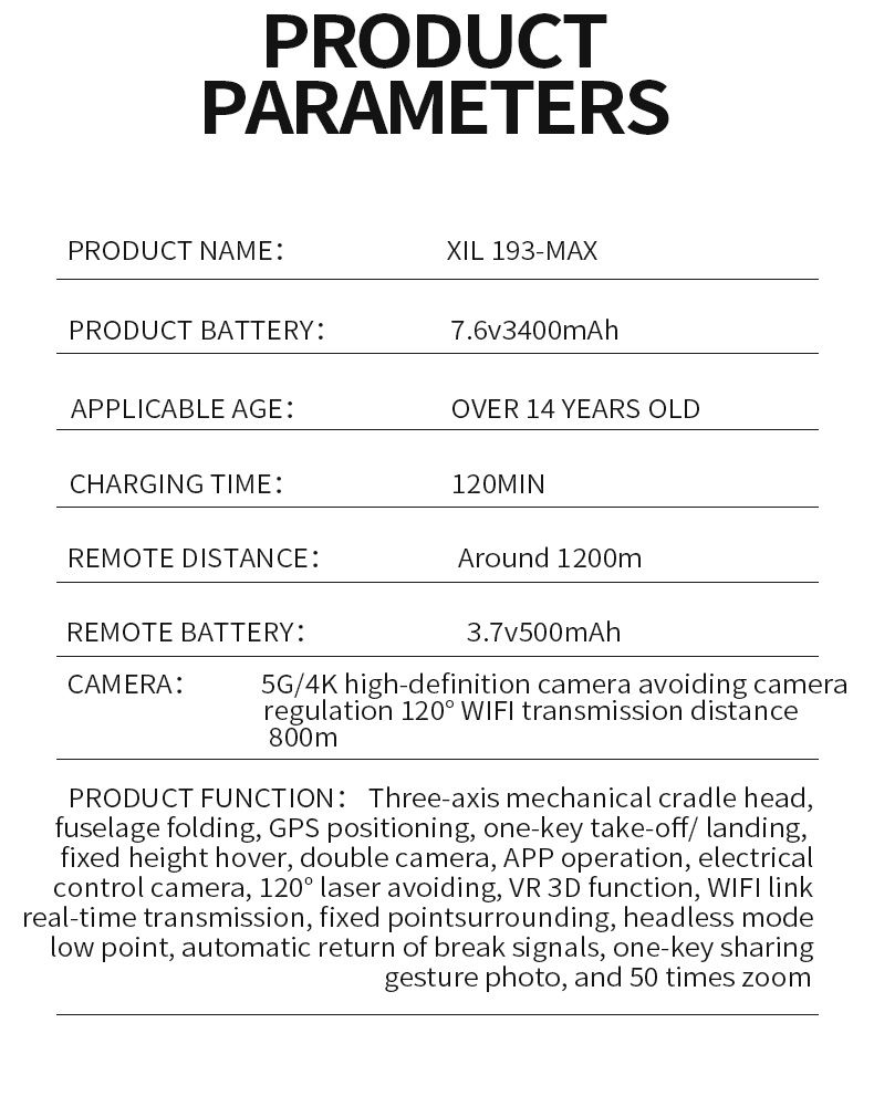 Haruru o te Ao 193 Max GPS Brushless Drone me te Pūoko Aukati Aukati (16)