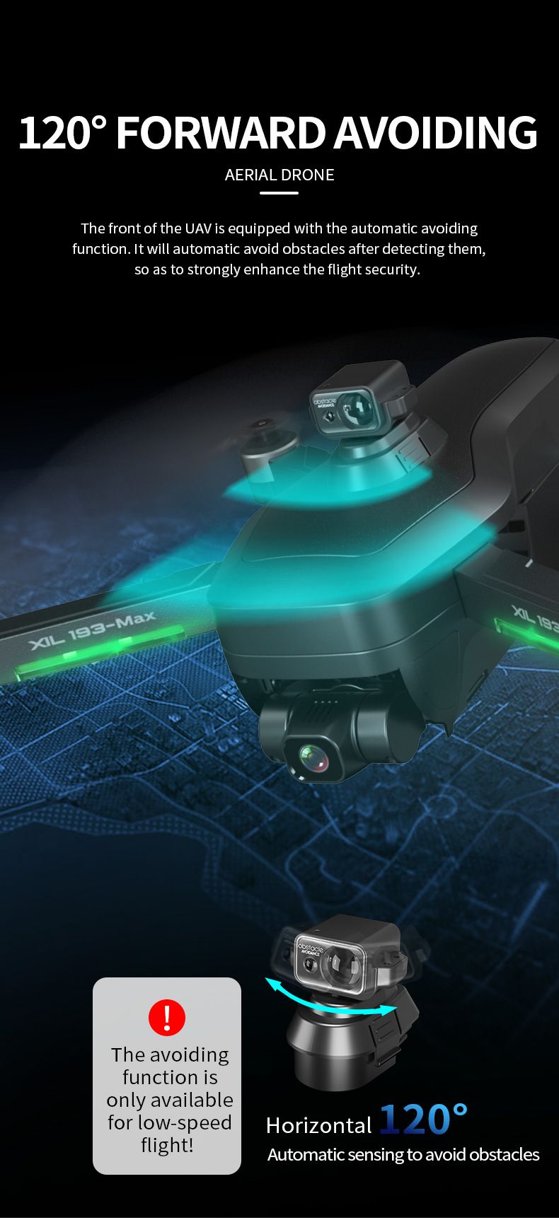 Ntiaj teb no Drone 193 Max GPS Brushless Drone nrog Obstacle Avoidance Sensor (3)