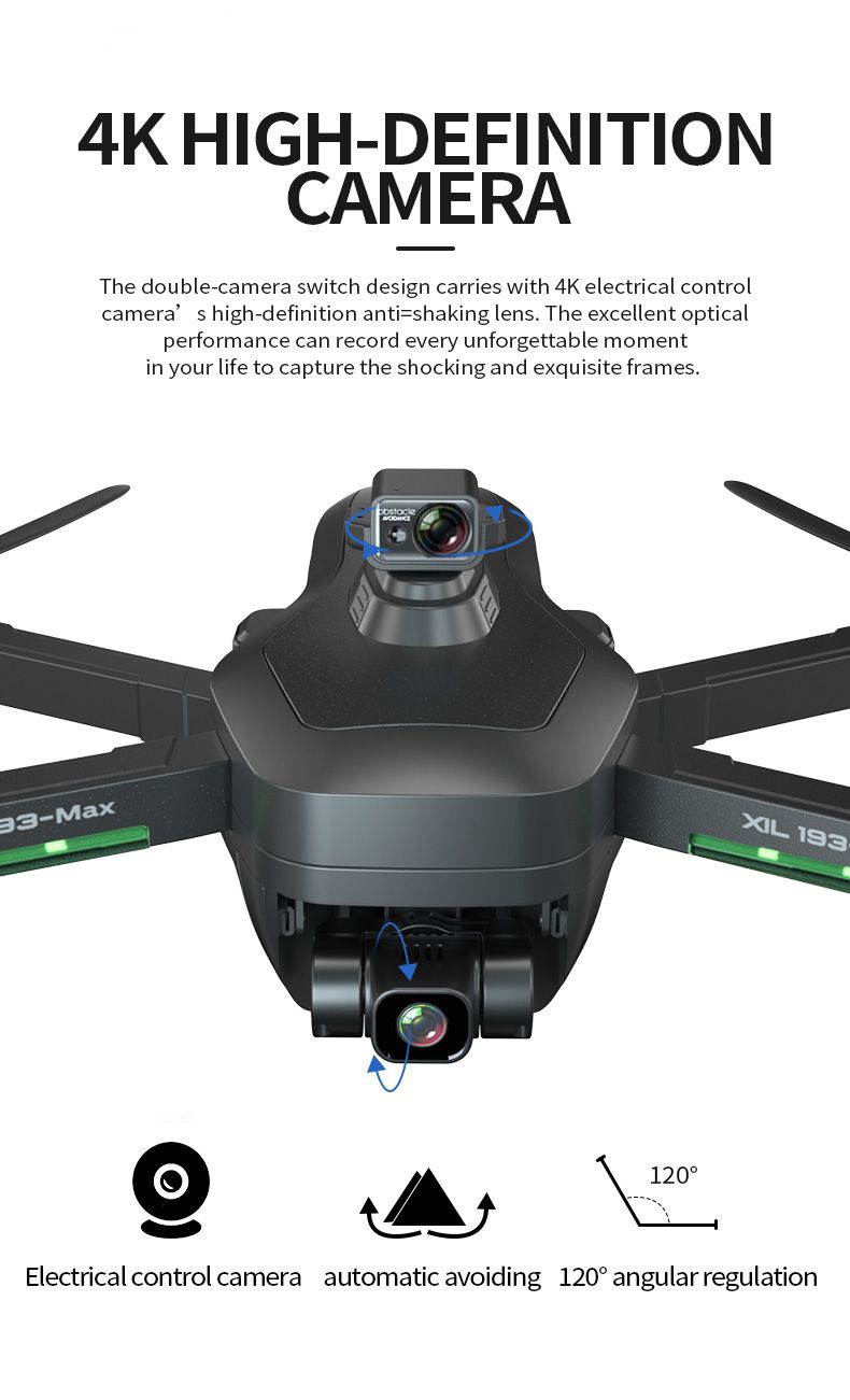 Global Drone 193 Max GPS burstalaus dróni með hindrunarskynjara (4)