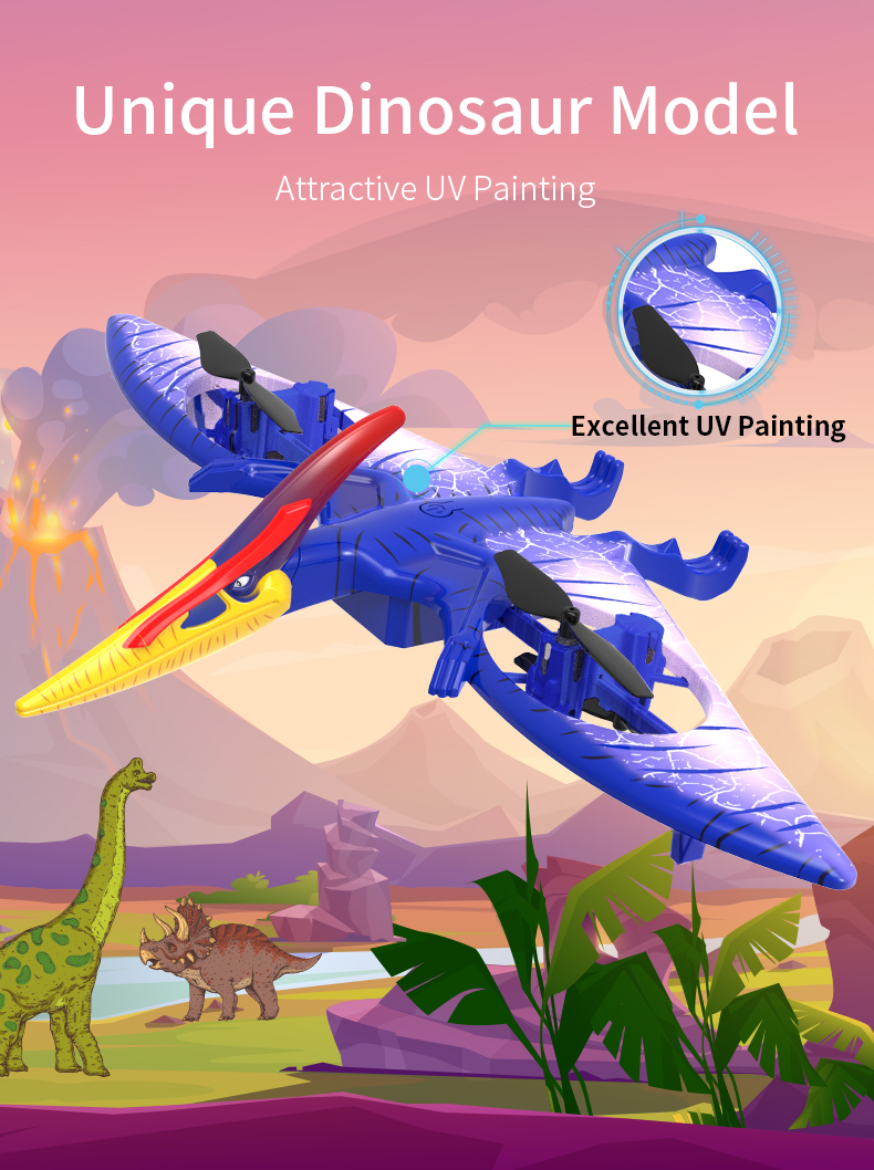 Global Drone Funhood GD2202 Creative RC Pterosaur Dinosaur Drone Dengan Cahaya (3)