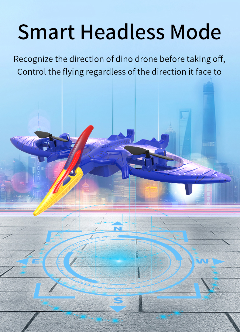 Global Drone Funhood GD2202 Creative RC Pterosaur Dinosaur Drone med lys (6)