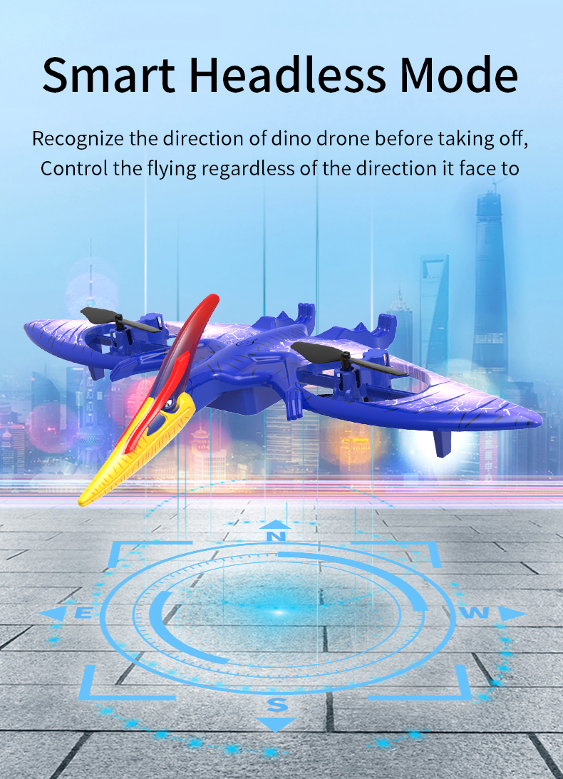 글로벌 드론 Funhood GD2202 Creative RC Pterosaur Dinosaur Drone with Light (6)