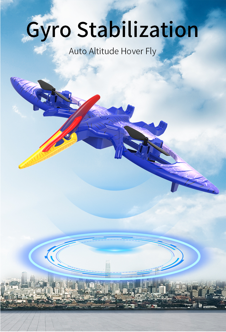 Global Drone Funhood GD2202 የፈጠራ RC Pterosaur Dinosaur Drone ከብርሃን ጋር (8)