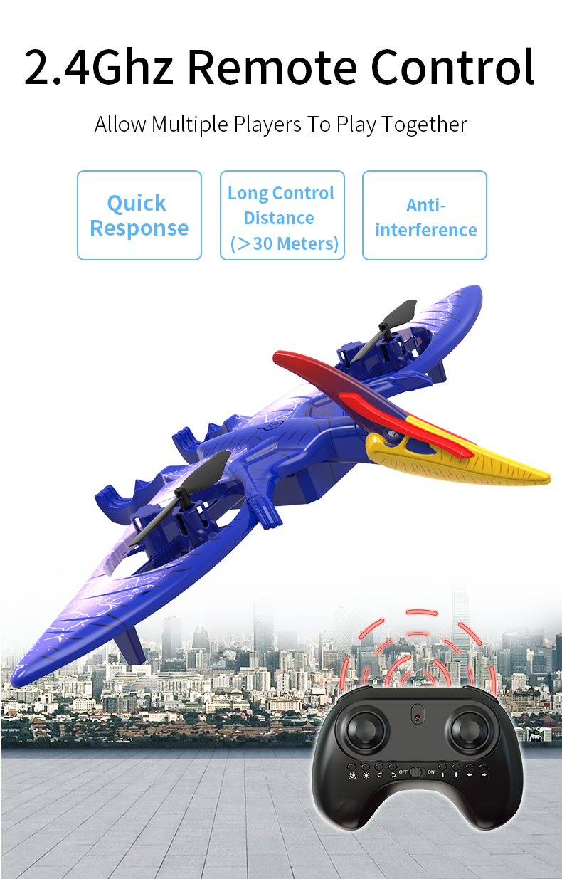 글로벌 드론 Funhood GD2202 Creative RC Pterosaur Dinosaur Drone with Light (9)