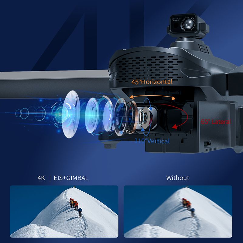 Global Drone GD011 Pro Kamera GPS Drone Brushless ak Capteur pou evite Obstak (2)
