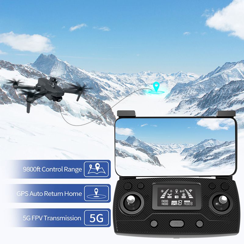Global Drone GD011 Pro Kamera GPS Drone Brushless ak Capteur pou evite Obstak (3)