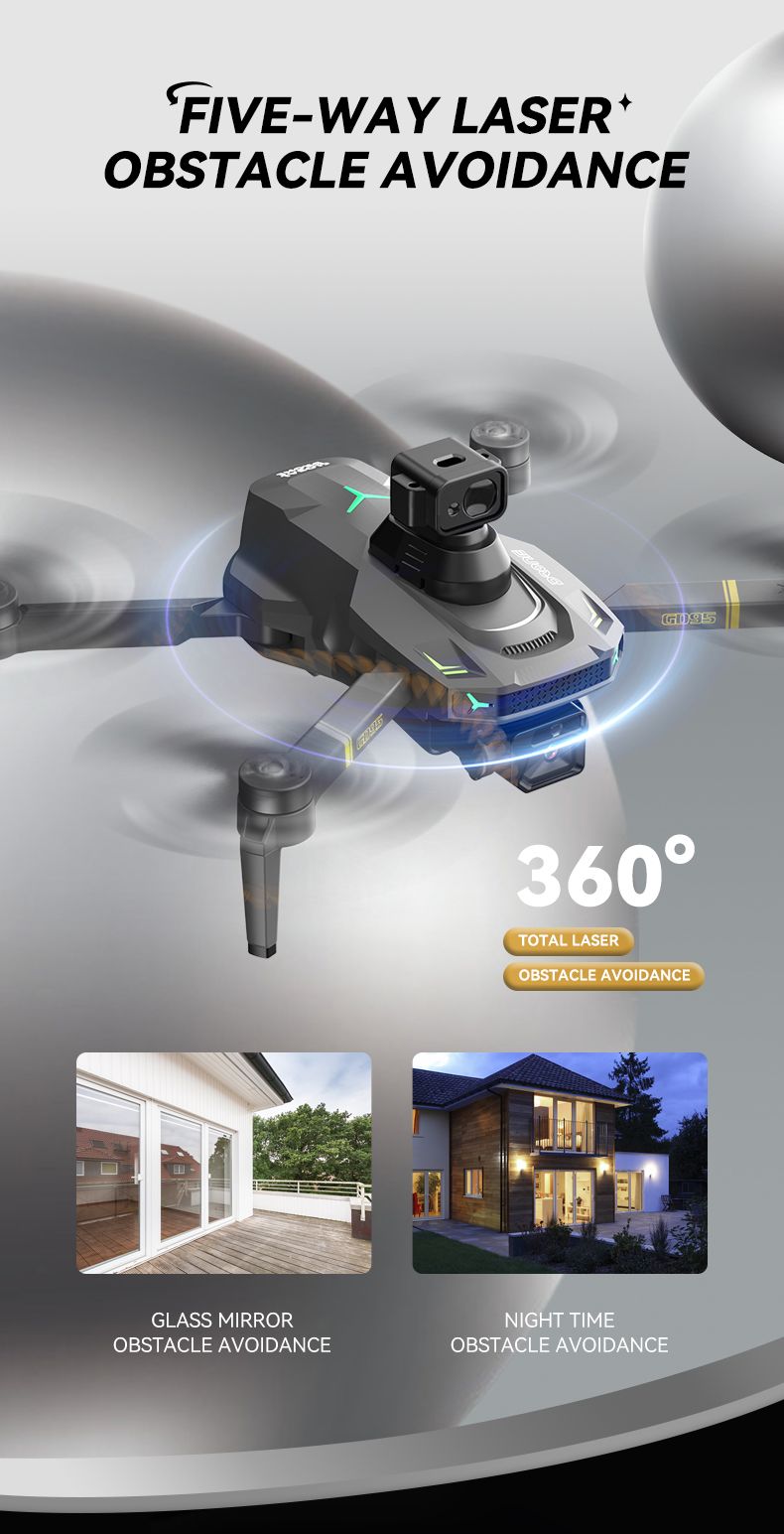 Global Drone GD95 GPS-droni 4K-kameralla ja harjattomilla moottoreilla, 5-sivuinen esteiden välttäminen (3)
