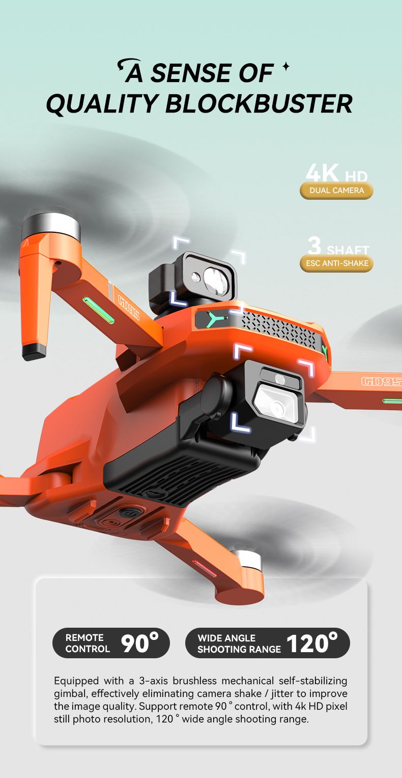 Drone Yisi GD95 GPS Drone hamwe na 4K Kamera na Brushless Motors 5 Kwirinda inzitizi kuruhande (5)