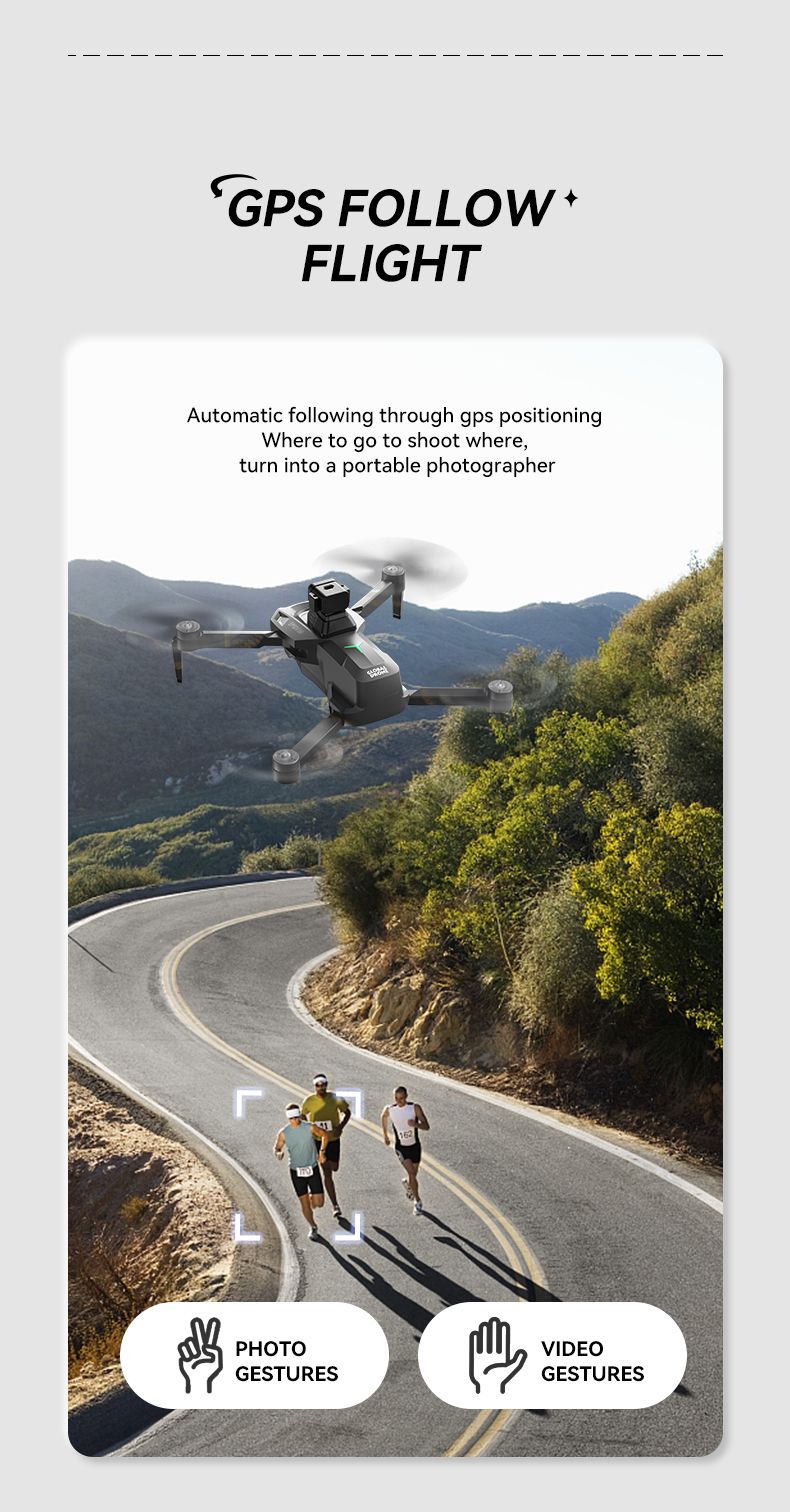 Globālais drons GD95 GPS drons ar 4K kameru un bezsuku motoriem 5 sānu šķēršļu novēršana (7)
