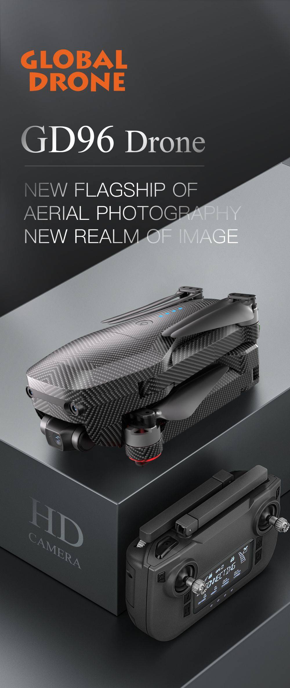 GD96 GD96 Sony Igwefoto 3-Axis brushless Gimbal Drone nwere ihe mgbochi ihe mgbochi abụọ (1)
