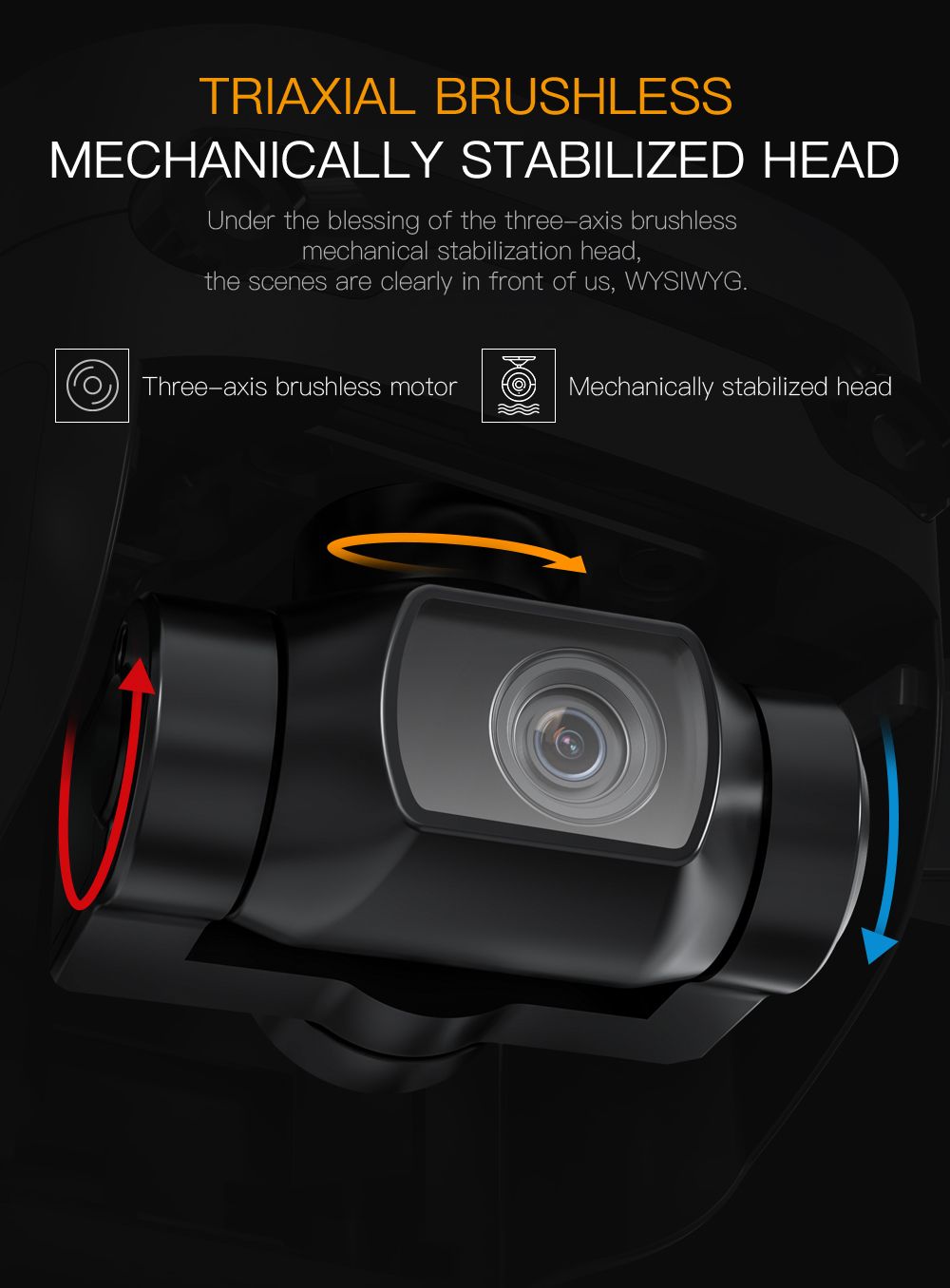 GD96 GD96 Sony Igwefoto 3-Axis Brushless Gimbal Drone nwere ihe mgbochi ihe mgbochi abụọ (7)