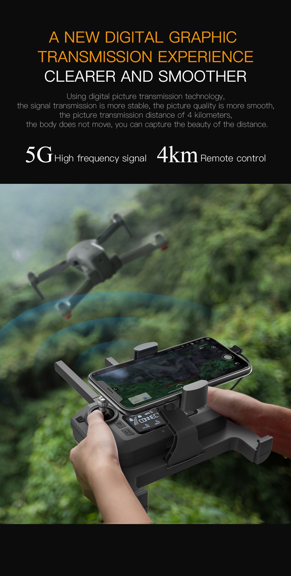 Global Drone GD96 Sony Camera 3-axlig borstlös kardandrönare med dubbla visuella hinder (9)