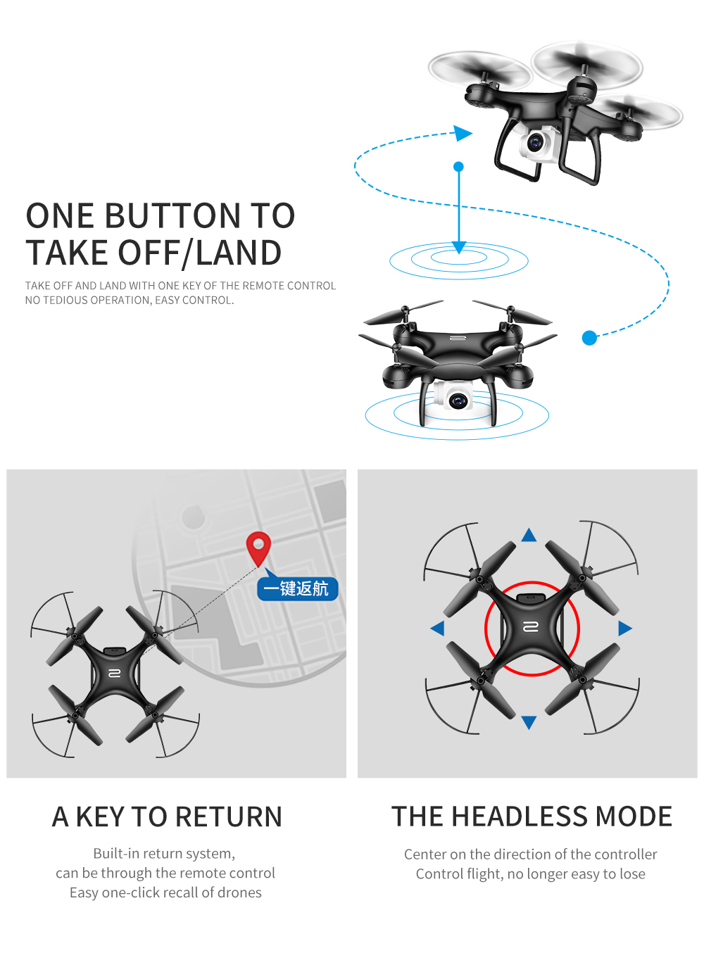 Global Drone GW8L RC Drone Mini Phantom (ilman kameraa 4K-kameralla) (10)