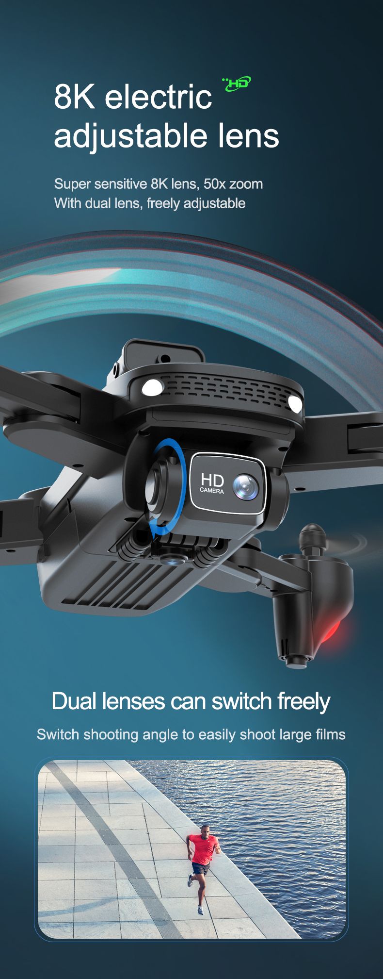 Ho Fihla ho Ncha Globaldrone GD94 Max GPS Drone E nang le Litšitiso tse Mahlakoreng a 5 (5)