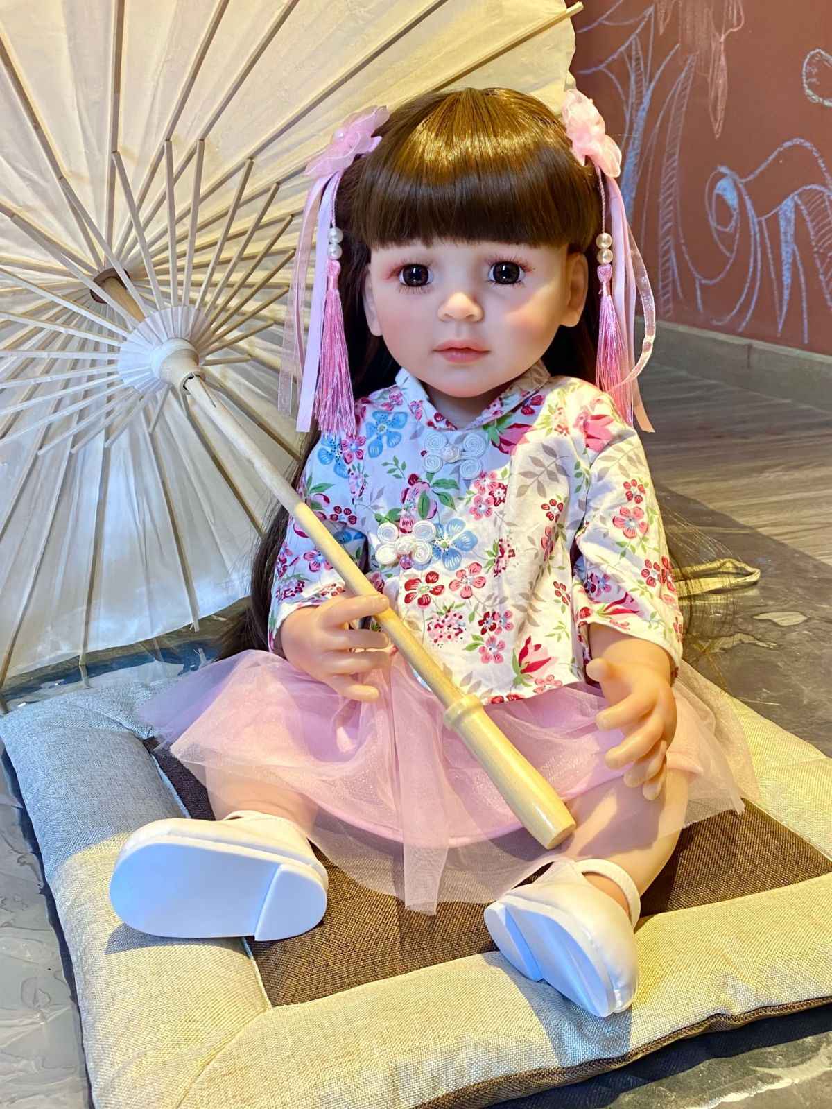 Reborn Baby Dolls Silicone Cute Soft Babies Doll ဖက်ရှင် Bebe Reborn Dolls 55cm မိန်းကလေးများအတွက် အရုပ်များ (7)