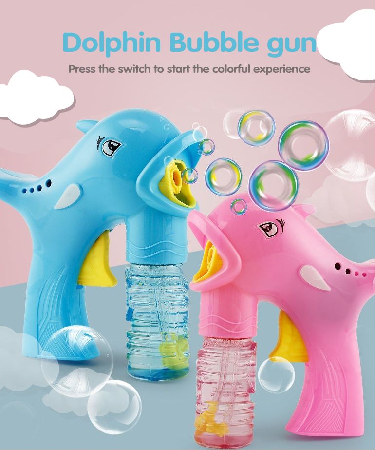 Chow Dudu Bubble Toy GF6310A Cute Dolphin Bubble Gun With Bubble Water (1)