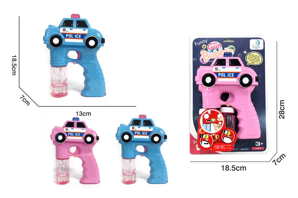 Chow Dudu Bubble Toy GF6315 Cute Police Car Bubble Gun With Bubble Water (5)