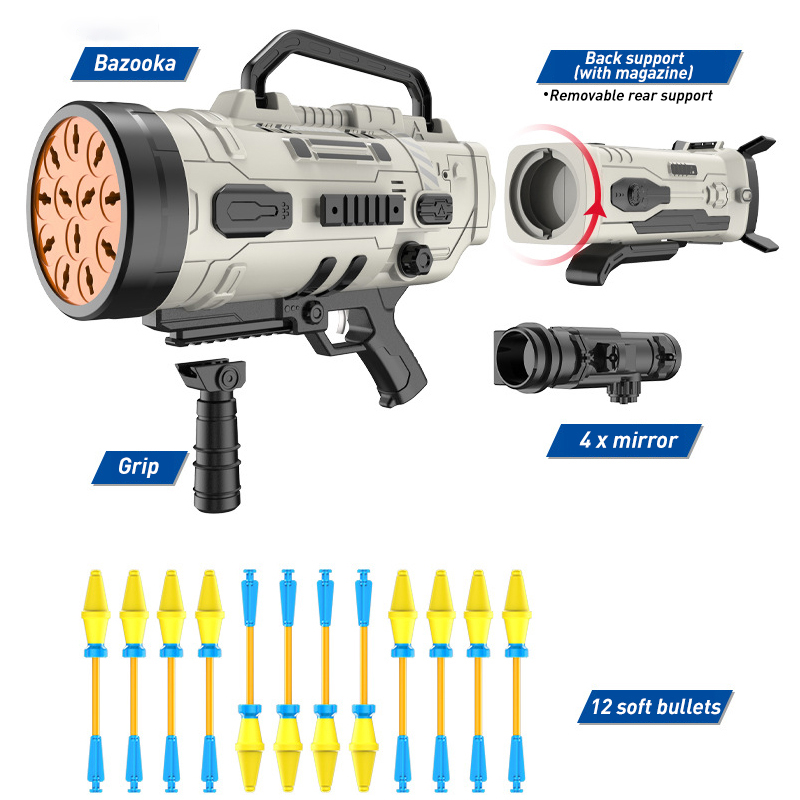 Chow Dudu Shooting Game Soft Bullet Gun 12 Bursts of Bazooka RPG (6)